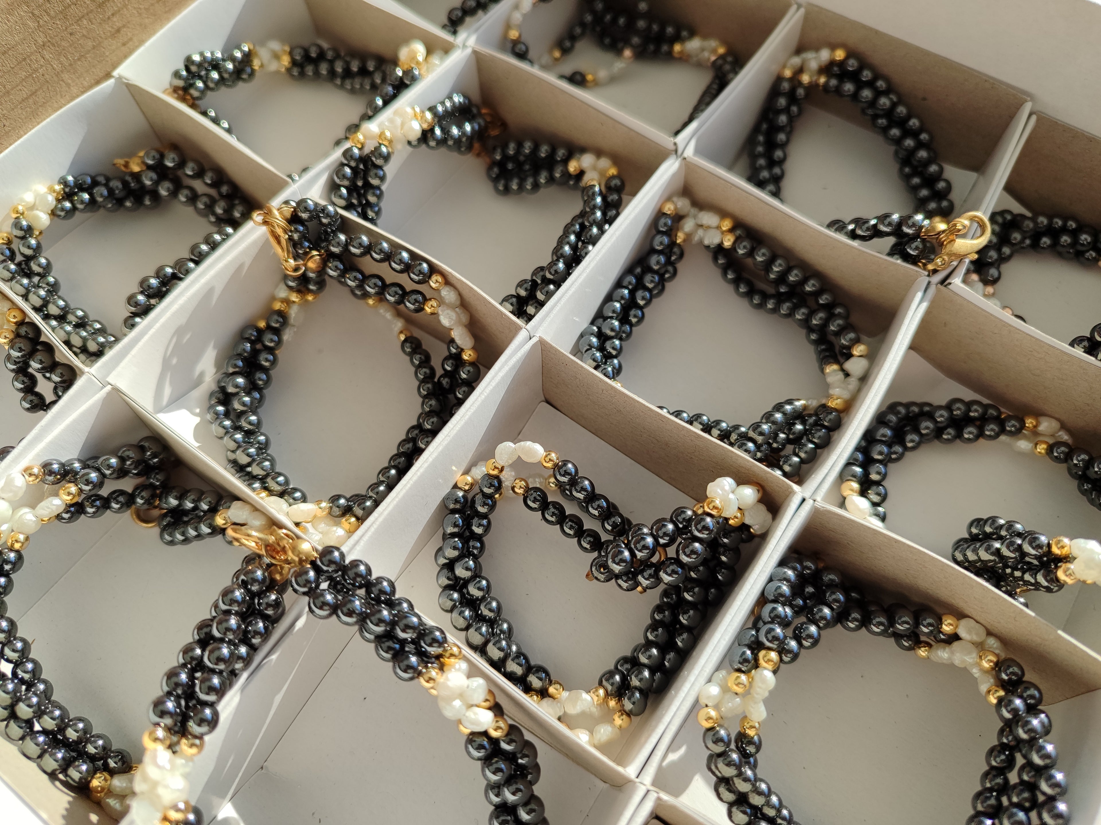 Polished Hematite and Freshwater Pearl Beaded Bracelet - Sold Per Item - From Southern Africa - Toprock Gemstones and Minerals 