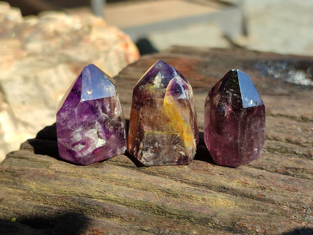 Polished Smokey Amethyst Quartz Crystals x 20 From Madagascar - Toprock Gemstones and Minerals 