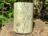 Polished Butter Jade Candle Holders x 2 From South Africa - Toprock Gemstones and Minerals 