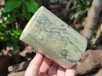 Polished Butter Jade Candle Holders x 2 From South Africa - Toprock Gemstones and Minerals 