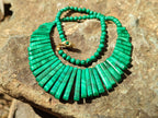 Polished Flower Banded Malachite Egyptian Choker Necklace - Sold Per Item - From Congo - Toprock Gemstones and Minerals 