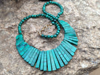 Polished Flower Banded Malachite Egyptian Choker Necklace - Sold Per Item - From Congo - Toprock Gemstones and Minerals 