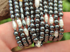 Polished Hematite and Freshwater Pearl Beaded Bracelet - Sold Per Item - From Southern Africa - Toprock Gemstones and Minerals 