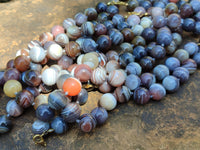Polished Botswana Agate Beaded Necklace - Sold Per Item- From Botswana - Toprock Gemstones and Minerals 