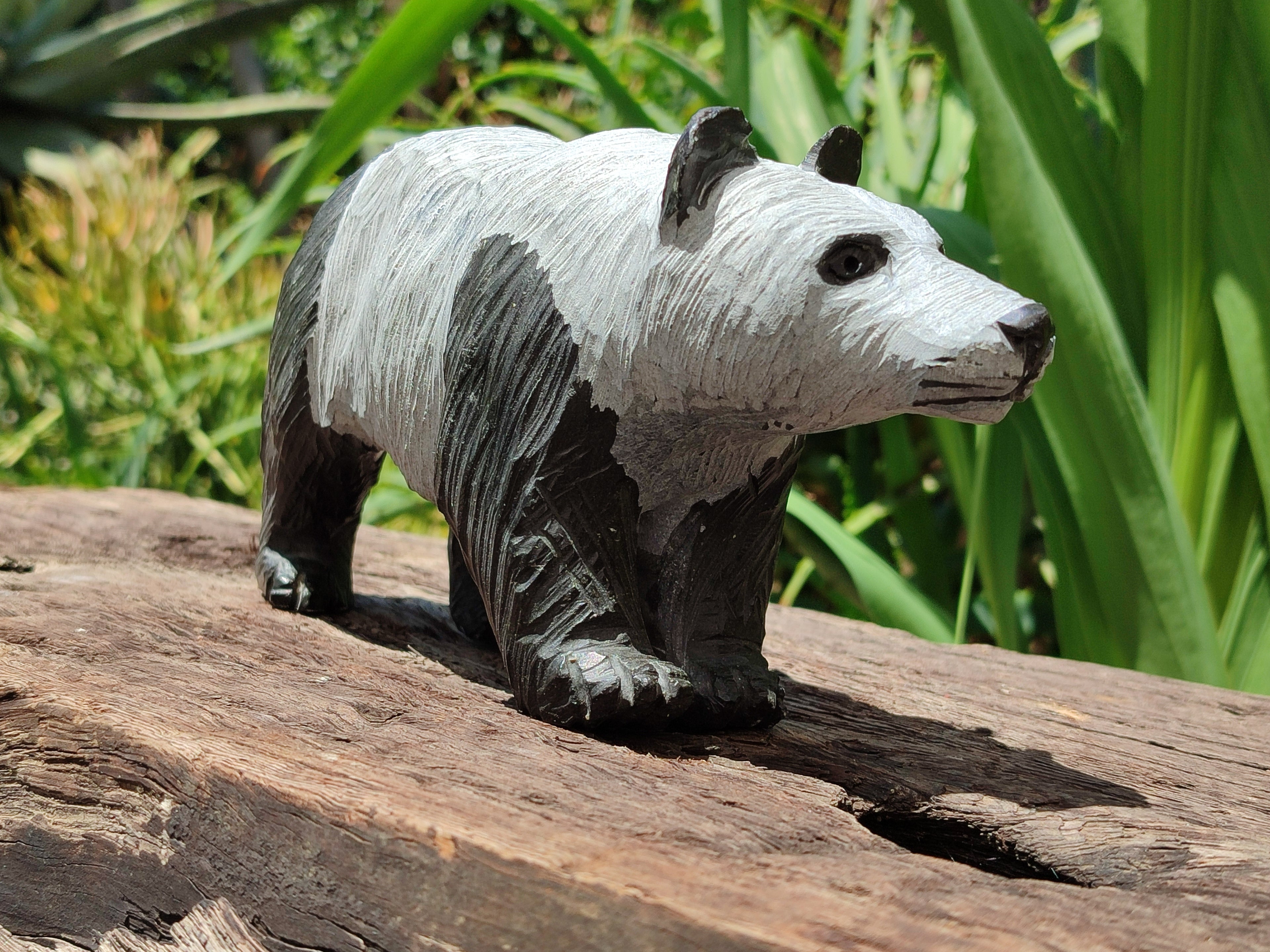 Hand Made Wonder Stone Panda Carving x 1 From Zimbabwe - Toprock Gemstones and Minerals 