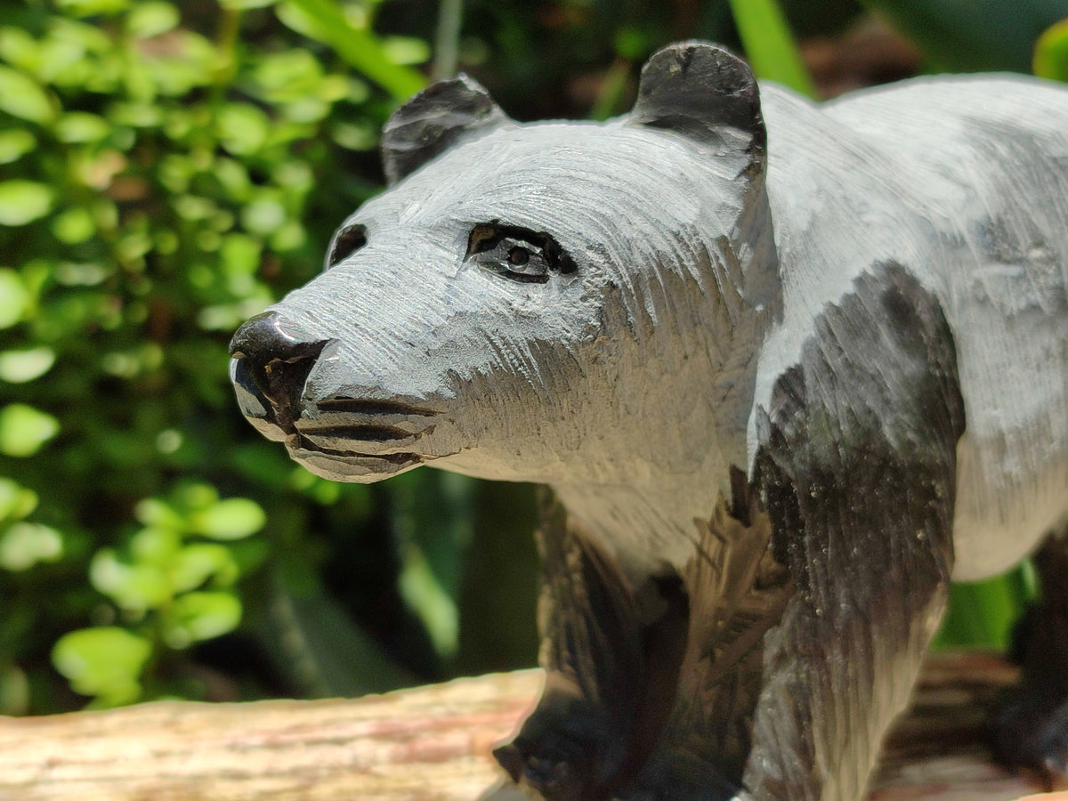 Hand Made Wonder Stone Panda Carving x 1 From Zimbabwe - Toprock Gemstones and Minerals 