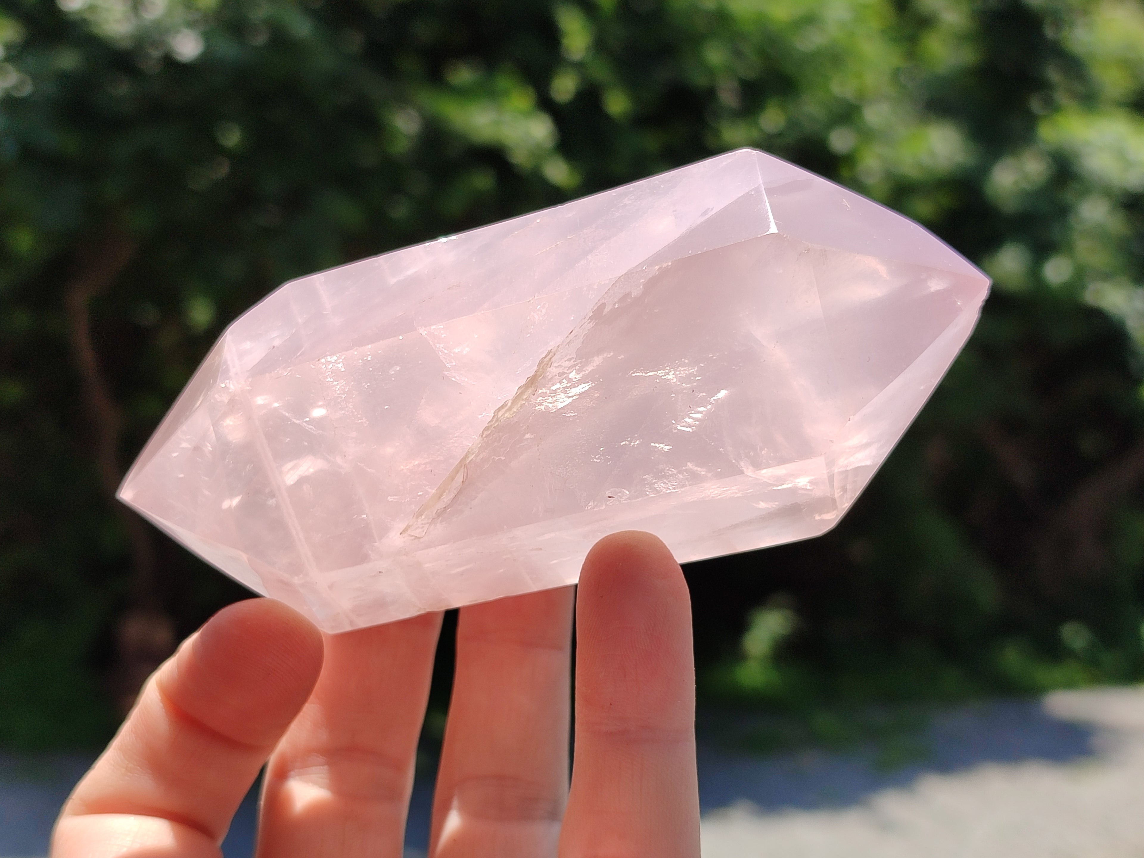 Polished Double Terminated Rose Quartz Points x 6 From Ambatondrazaka, Madagascar - Toprock Gemstones and Minerals 