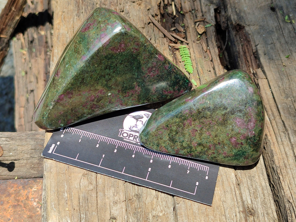 Polished Ruby Corundum In Chrome Verdite Free Forms x 6 From Zimbabwe - Toprock Gemstones and Minerals 