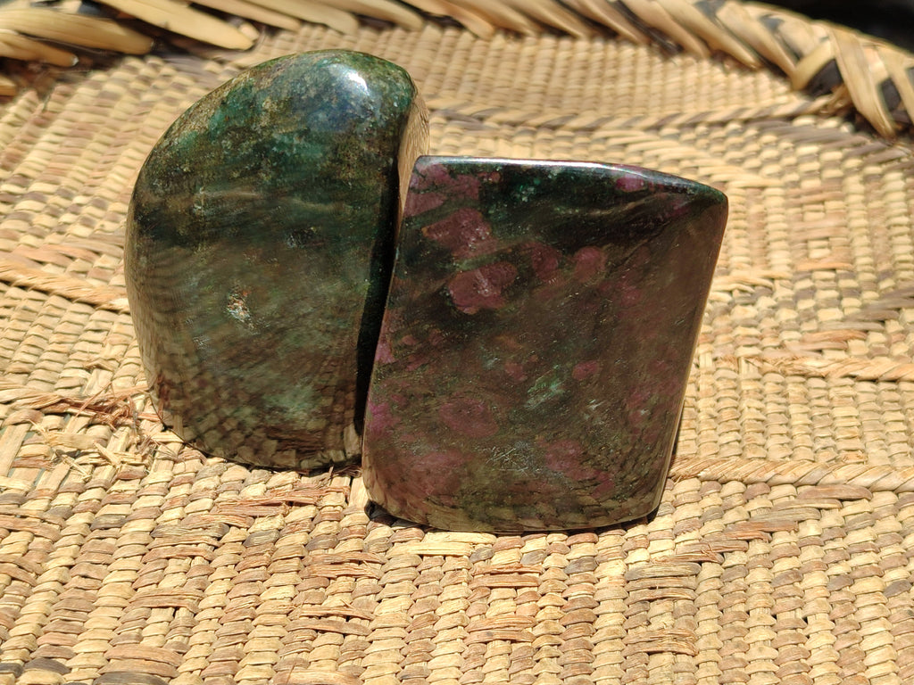 Polished Ruby Corundum In Chrome Verdite Free Forms x 6 From Zimbabwe - Toprock Gemstones and Minerals 