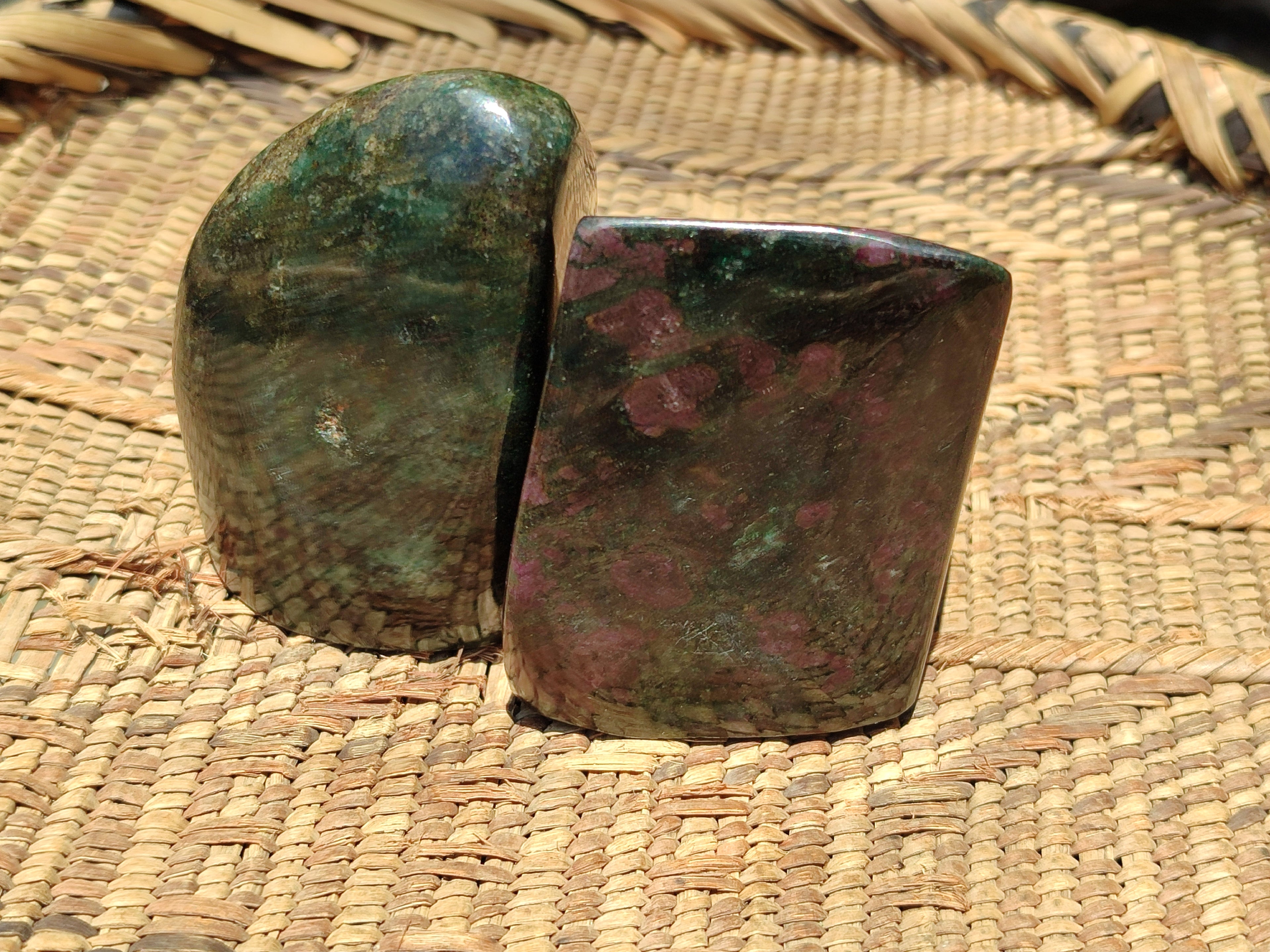 Polished Ruby Corundum In Chrome Verdite Free Forms x 6 From Zimbabwe - Toprock Gemstones and Minerals 
