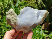 Natural Blue Lace Agate Geode Specimens x 3 From Malawi - Toprock Gemstones and Minerals 