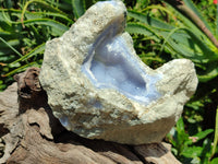 Natural Blue Lace Agate Geode Specimens x 3 From Malawi - Toprock Gemstones and Minerals 