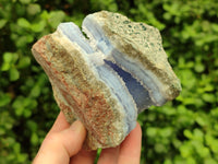 Natural Blue Lace Agate Geode Specimens x 3 From Malawi - Toprock Gemstones and Minerals 