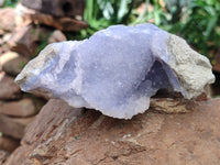 Natural Blue Lace Agate Geode Specimens x 3 From Malawi - Toprock Gemstones and Minerals 