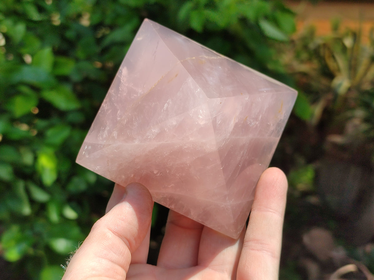 Polished Rose Quartz Pyramids x 4 From Madagascar - Toprock Gemstones and Minerals 