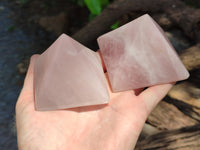 Polished Rose Quartz Pyramids x 4 From Madagascar