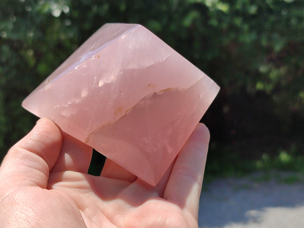 Polished Rose Quartz Pyramids x 4 From Madagascar - Toprock Gemstones and Minerals 