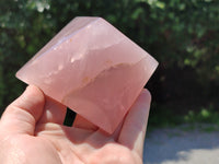 Polished Rose Quartz Pyramids x 4 From Madagascar