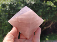 Polished Rose Quartz Pyramids x 4 From Madagascar