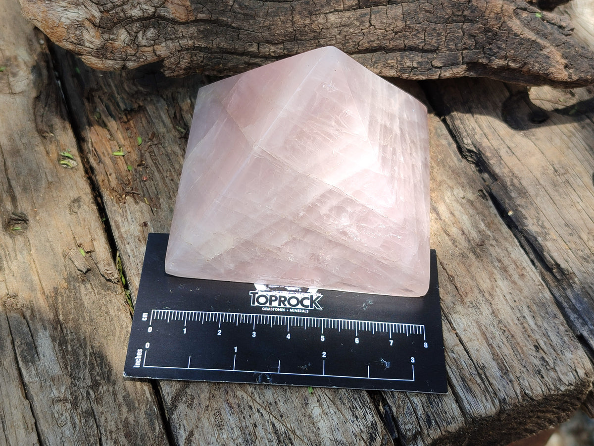 Polished Rose Quartz Pyramids x 4 From Madagascar - Toprock Gemstones and Minerals 