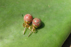 Polished Pair of Unakite Stud Earrings - Sold per Pair - From South Africa - Toprock Gemstones and Minerals 