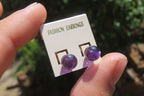 Polished Pair of Gemmy Amethyst Stud Earrings - sold per Pair - From Zambia - Toprock Gemstones and Minerals 