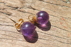 Polished Pair of Gemmy Amethyst Stud Earrings - sold per Pair - From Zambia - Toprock Gemstones and Minerals 