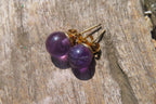 Polished Pair of Gemmy Amethyst Stud Earrings - sold per Pair - From Zambia - Toprock Gemstones and Minerals 