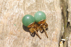 Polished Pair of Aventurine Stud Earrings - Sold per Pair - From Zimbabwe - Toprock Gemstones and Minerals 