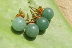 Polished Pair of Aventurine Stud Earrings - Sold per Pair - From Zimbabwe - Toprock Gemstones and Minerals 