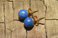 Polished Pair of Lapis Lazuli Stud Earrings - Sold Per Pair - From Afghanistan - Toprock Gemstones and Minerals 