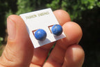 Polished Pair of Lapis Lazuli Stud Earrings - Sold Per Pair - From Afghanistan - Toprock Gemstones and Minerals 