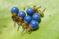 Polished Pair of Lapis Lazuli Stud Earrings - Sold Per Pair - From Afghanistan - Toprock Gemstones and Minerals 