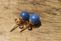 Polished Pair of Lapis Lazuli Stud Earrings - Sold Per Pair - From Afghanistan - Toprock Gemstones and Minerals 