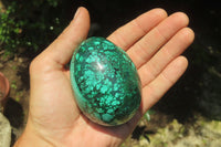 Polished Flower Banded Malachite Gemstone Eggs x 3 From Congo - Toprock Gemstones and Minerals 