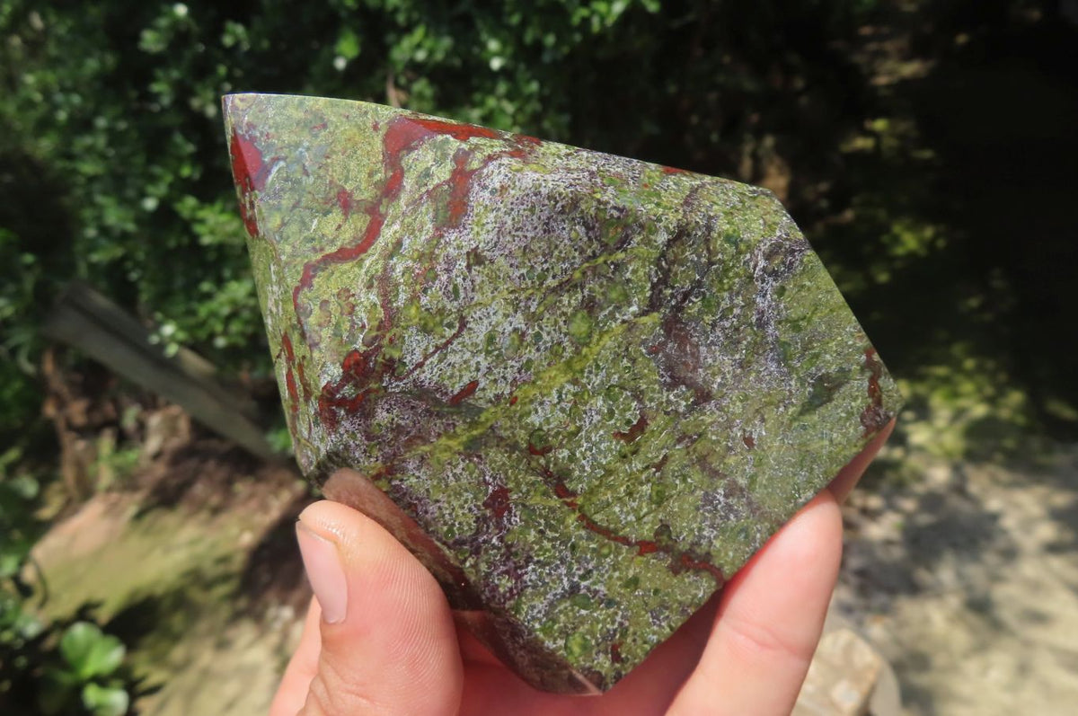Polished Bastite Dragons Blood Stone Points x 4 From Tshipise, South Africa - Toprock Gemstones and Minerals 