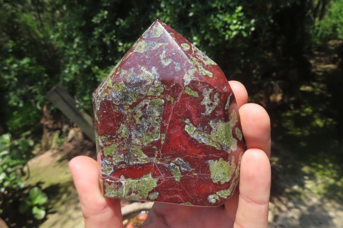 Polished Bastite Dragons Blood Stone Points x 4 From Tshipise, South Africa - Toprock Gemstones and Minerals 