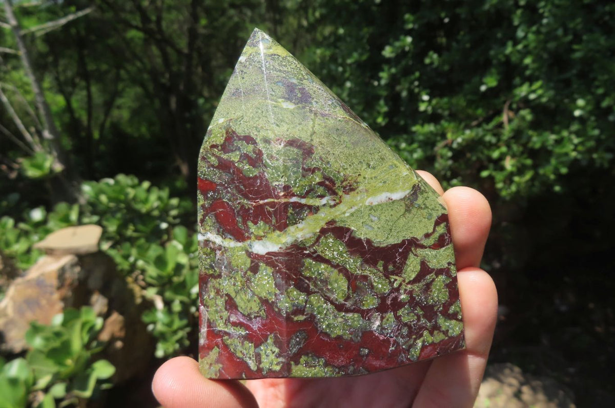 Polished Bastite Dragons Blood Stone Points x 4 From Tshipise, South Africa - Toprock Gemstones and Minerals 
