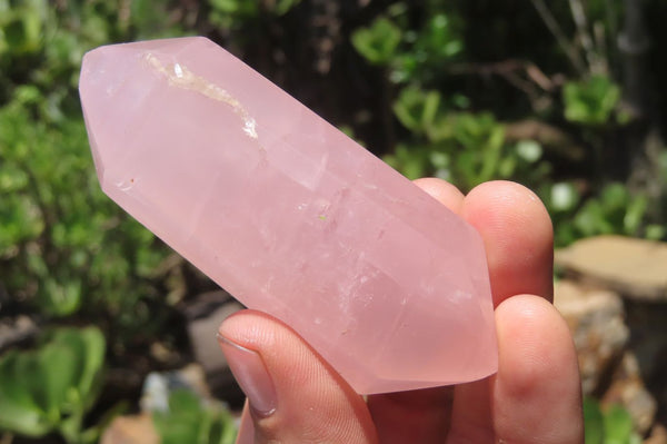Polished Double Terminated Rose Quartz Points x 6 From Ambatondrazaka, Madagascar - Toprock Gemstones and Minerals 