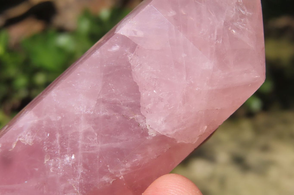 Polished Double Terminated Rose Quartz Points x 6 From Ambatondrazaka, Madagascar - Toprock Gemstones and Minerals 