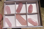 Polished Double Terminated Rose Quartz Points x 6 From Ambatondrazaka, Madagascar - Toprock Gemstones and Minerals 