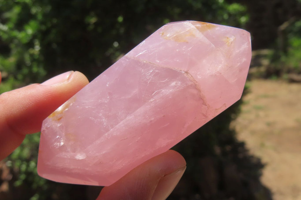 Polished Double Terminated Rose Quartz Points x 6 From Ambatondrazaka, Madagascar - Toprock Gemstones and Minerals 