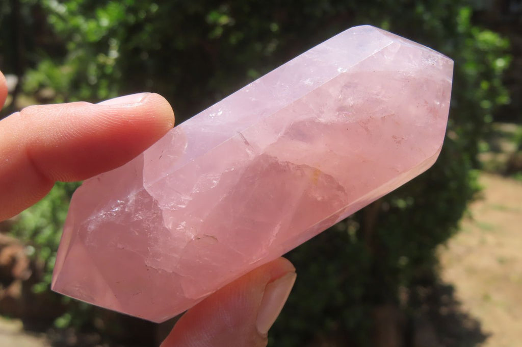 Polished Double Terminated Rose Quartz Points x 6 From Ambatondrazaka, Madagascar - Toprock Gemstones and Minerals 