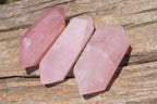 Polished Double Terminated Rose Quartz Points x 6 From Ambatondrazaka, Madagascar - Toprock Gemstones and Minerals 