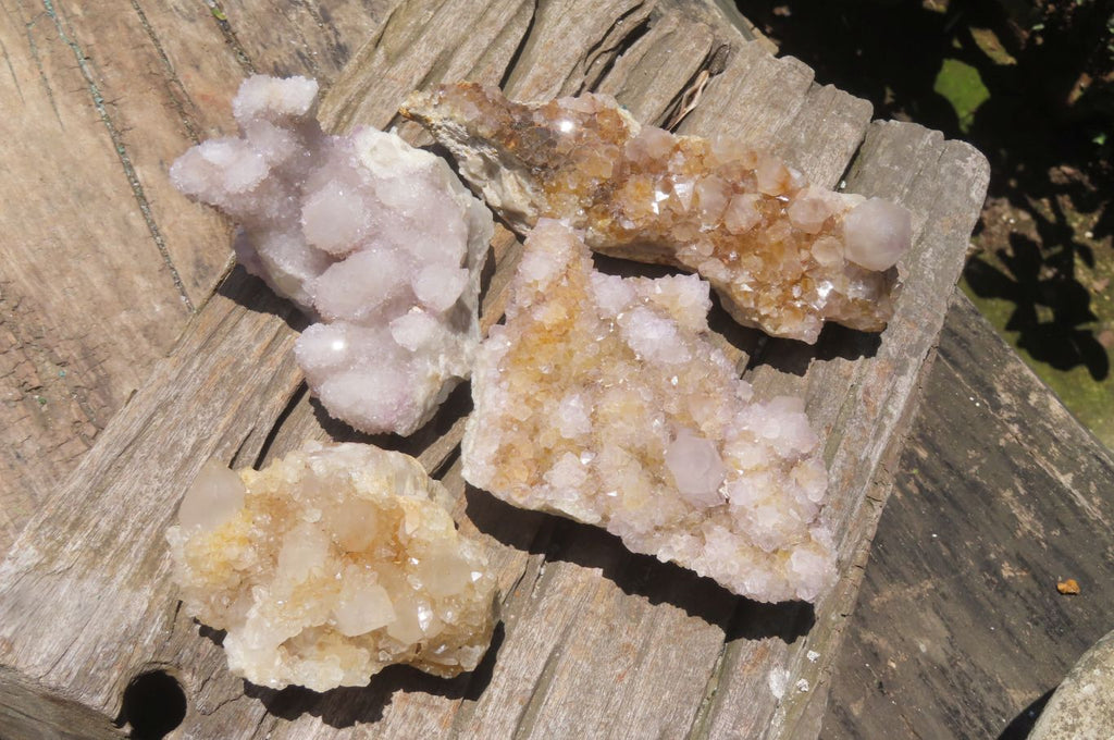 Natural Spirit Quartz Clusters x 4 From Boekenhouthoek, South Africa - Toprock Gemstones and Minerals 