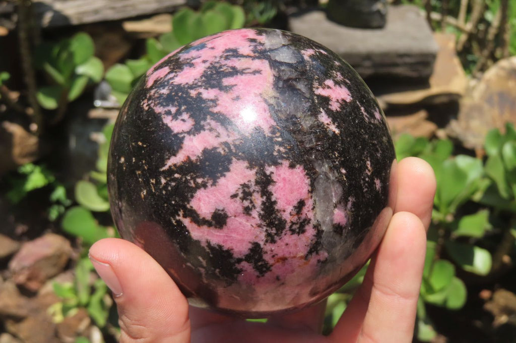 Polished Rhodonite Sphere x 1 From Madagascar - Toprock Gemstones and Minerals 
