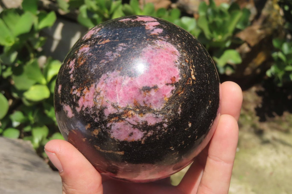 Polished Rhodonite Sphere x 1 From Madagascar - Toprock Gemstones and Minerals 