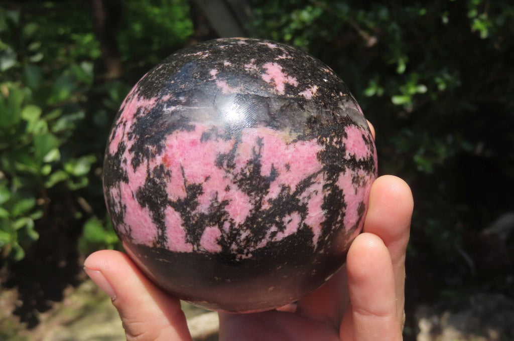 Polished Rhodonite Sphere x 1 From Madagascar - Toprock Gemstones and Minerals 
