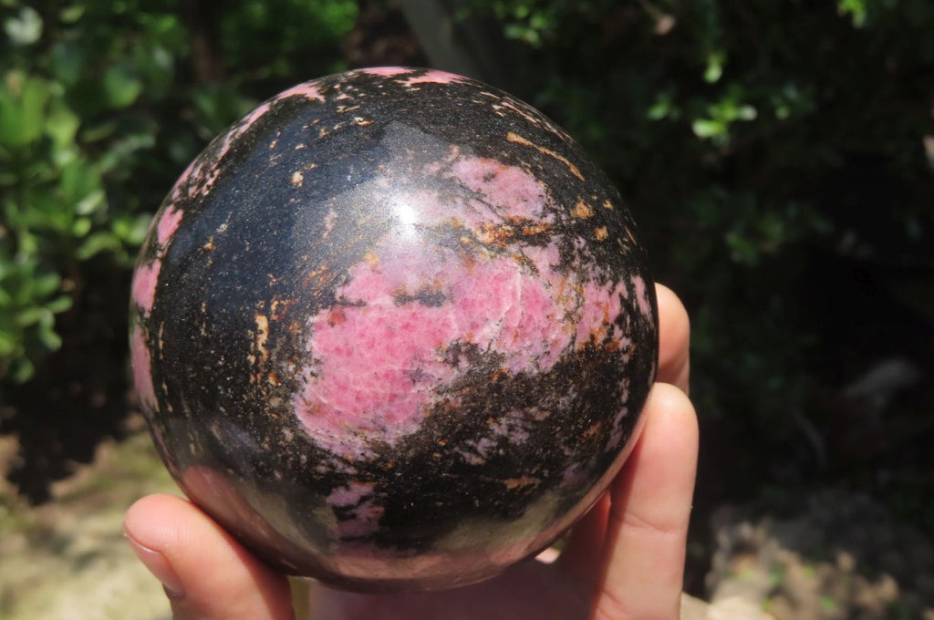 Polished Rhodonite Sphere x 1 From Madagascar - Toprock Gemstones and Minerals 
