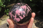 Polished Rhodonite Sphere x 1 From Madagascar - Toprock Gemstones and Minerals 